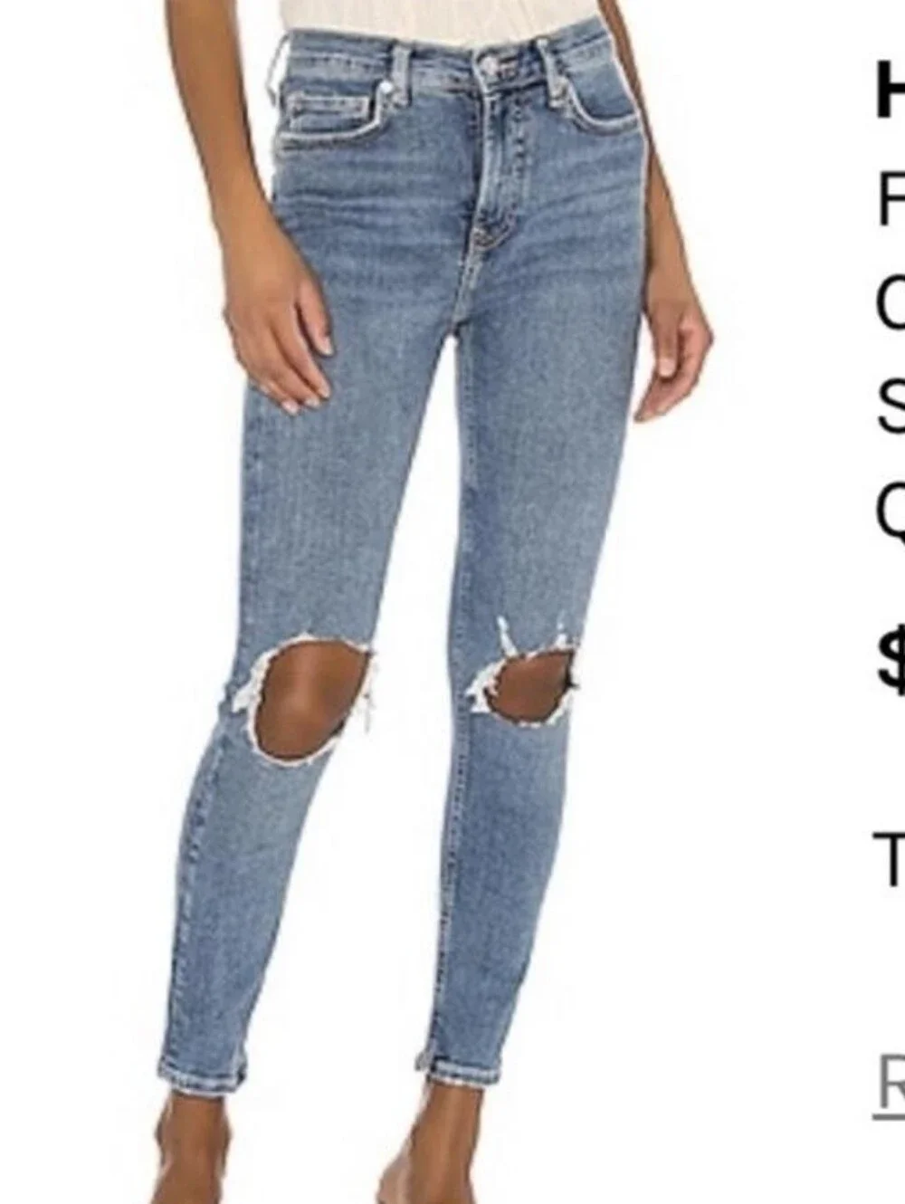 Free People Busted Knee Skinny Jeans 28